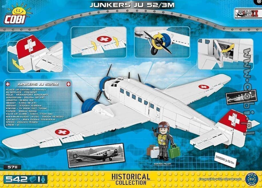 Avión Junkers Ju52 / 3m - versión civil Cobi 5711 (542 piezas) - Imagen 2
