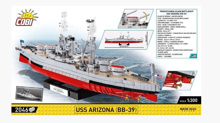 Barco USS Arizona (BB-39) 2046 piezas - Imagen 3