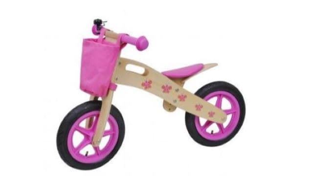 Bicicleta De Madera De Juguete Rosa - Imagen 1