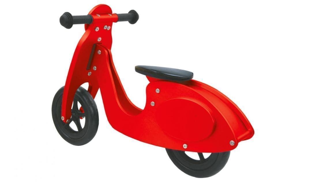 Bicicleta En Madera Rojo De Juguete - Imagen 1