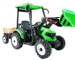 Nuevo tractor de batería 24V con pala y remolque