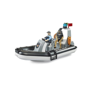 Bote inflable de policía con policía y buceador de juguete BRUDER 62733 - Imagen 1