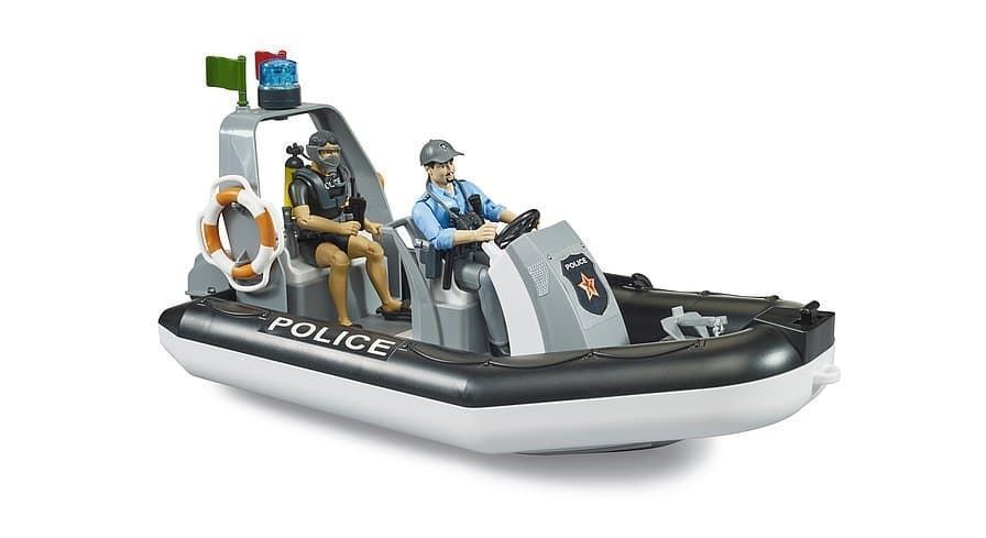 Bote inflable de policía con policía y buceador de juguete BRUDER 62733 - Imagen 2
