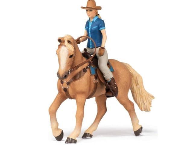 Caballo de juguete Western con amazona PAPO 51566 - Imagen 1