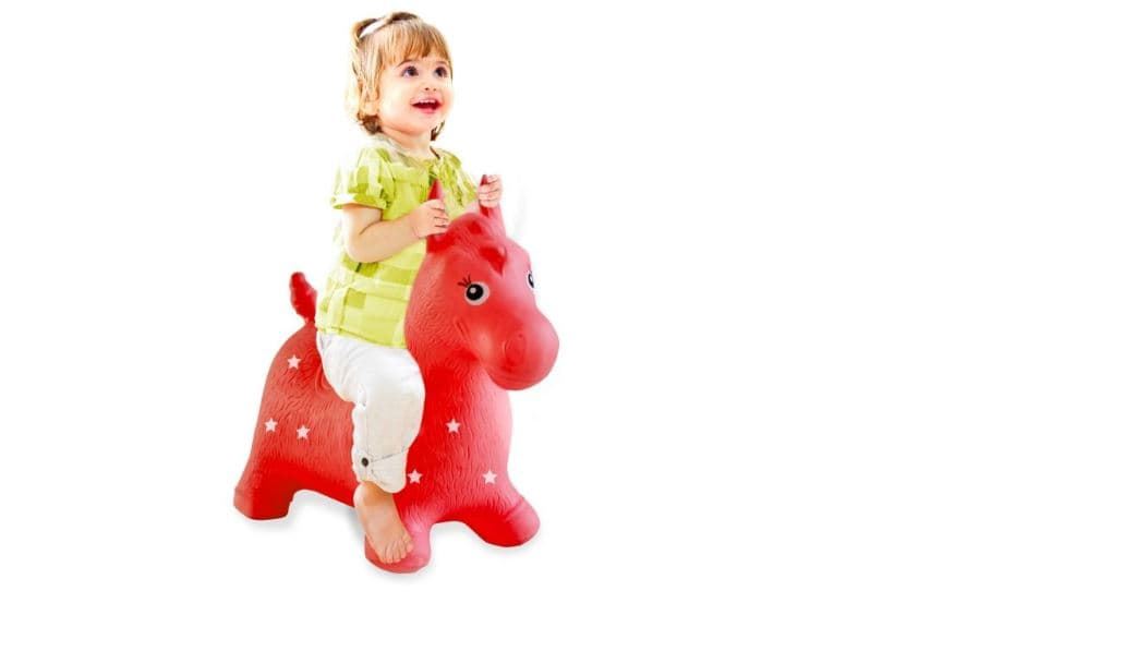 Caballo rojo hinchable saltarín de juguete(Jamara) - Imagen 1