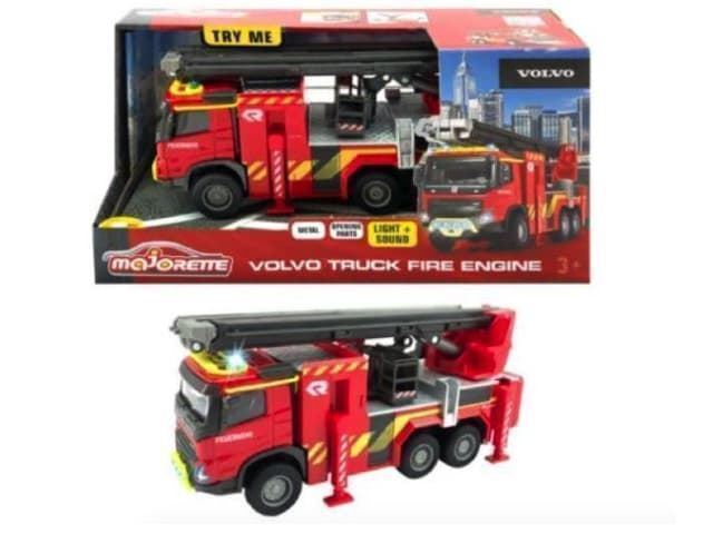 Camión de bomberos volvo de metal con luz y sonido 19cm - Imagen 1