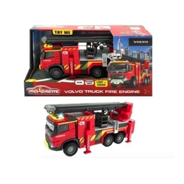 Camión de bomberos volvo de metal con luz y sonido 19cm - Imagen 1