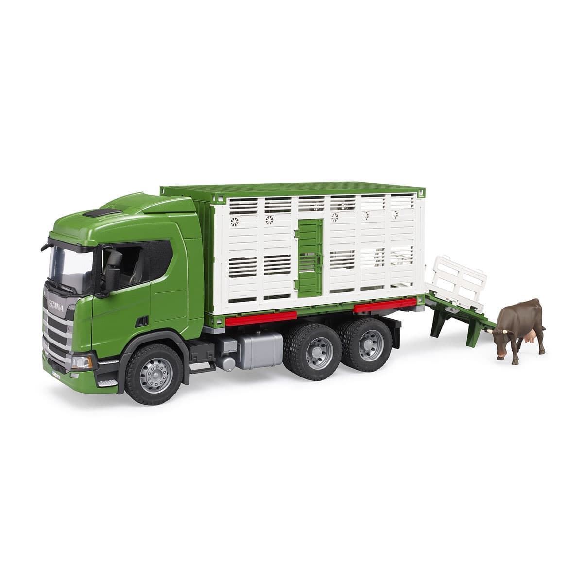 Camión de ganado SCANIA 560R con vaca BRUDER 03548 - Imagen 1