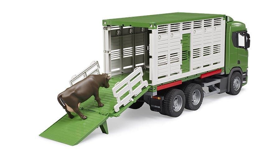 Camión de ganado SCANIA 560R con vaca BRUDER 03548 - Imagen 2