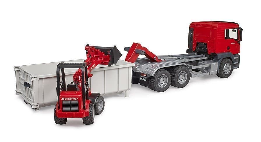 Camión MAN TGS con contenedor y cargador de juguete BRUDER 03767 - Imagen 3