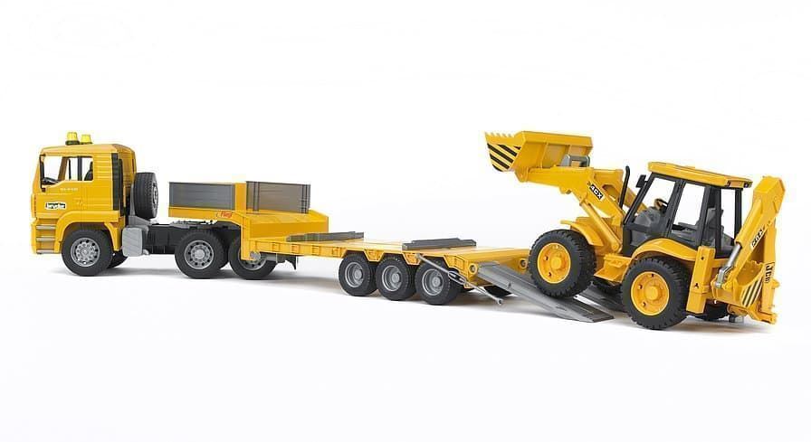 Camión Plataforma De Juguete MAN TGA + Pala Mixta JCB- Escala 1:16 BRUDER 02776 - Imagen 4