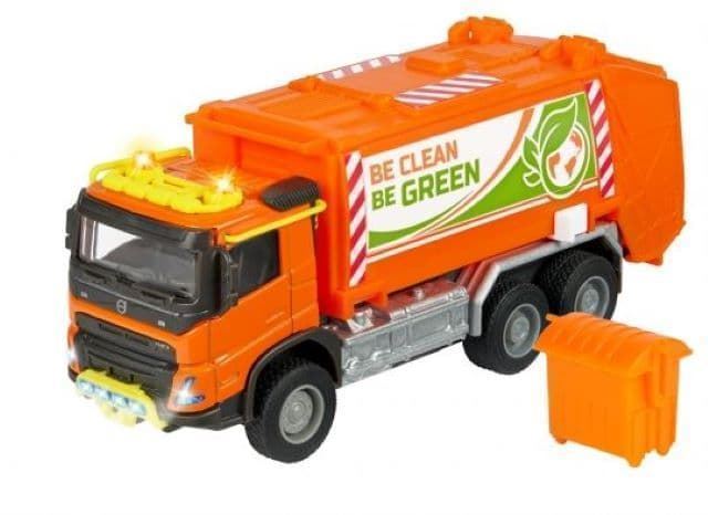 Camión volvo reciclaje de juguete 19cm con luz y sonido de metal - Imagen 1