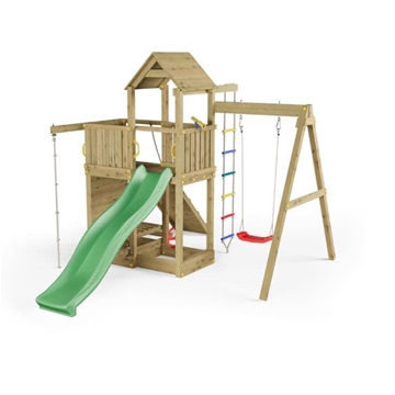 Casa de madera con tobogán y columpio Fungoo ACTIVER KDI - Imagen 1