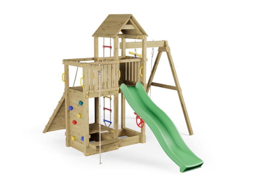 Casa de madera con tobogán y columpio Fungoo ACTIVER KDI - Imagen 2