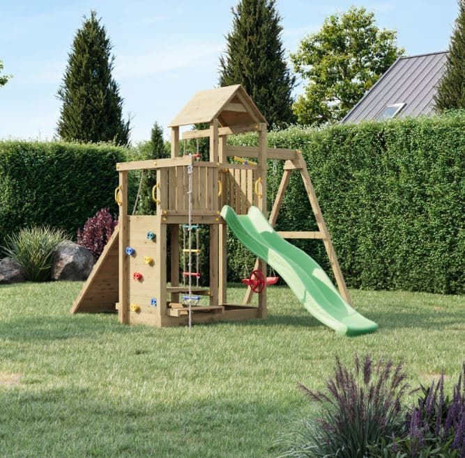Casa de madera con tobogán y columpio Fungoo ACTIVER KDI - Imagen 5