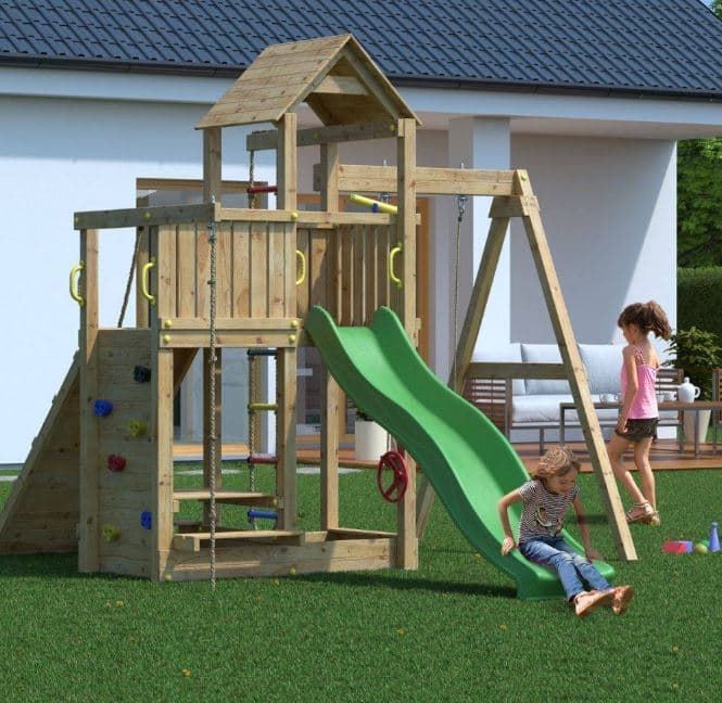 Casa de madera con tobogán y columpio Fungoo ACTIVER KDI - Imagen 7