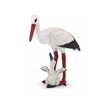 Cigüeña Con Cría De Juguete Papo 50159 - Imagen 1