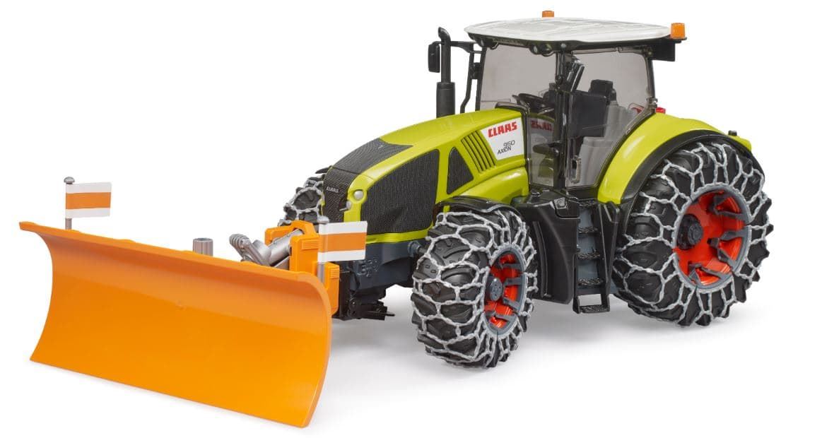 Claas Axion 950 con cadenas de nieve y pala quitanieves BRUDER 03018 - Imagen 1