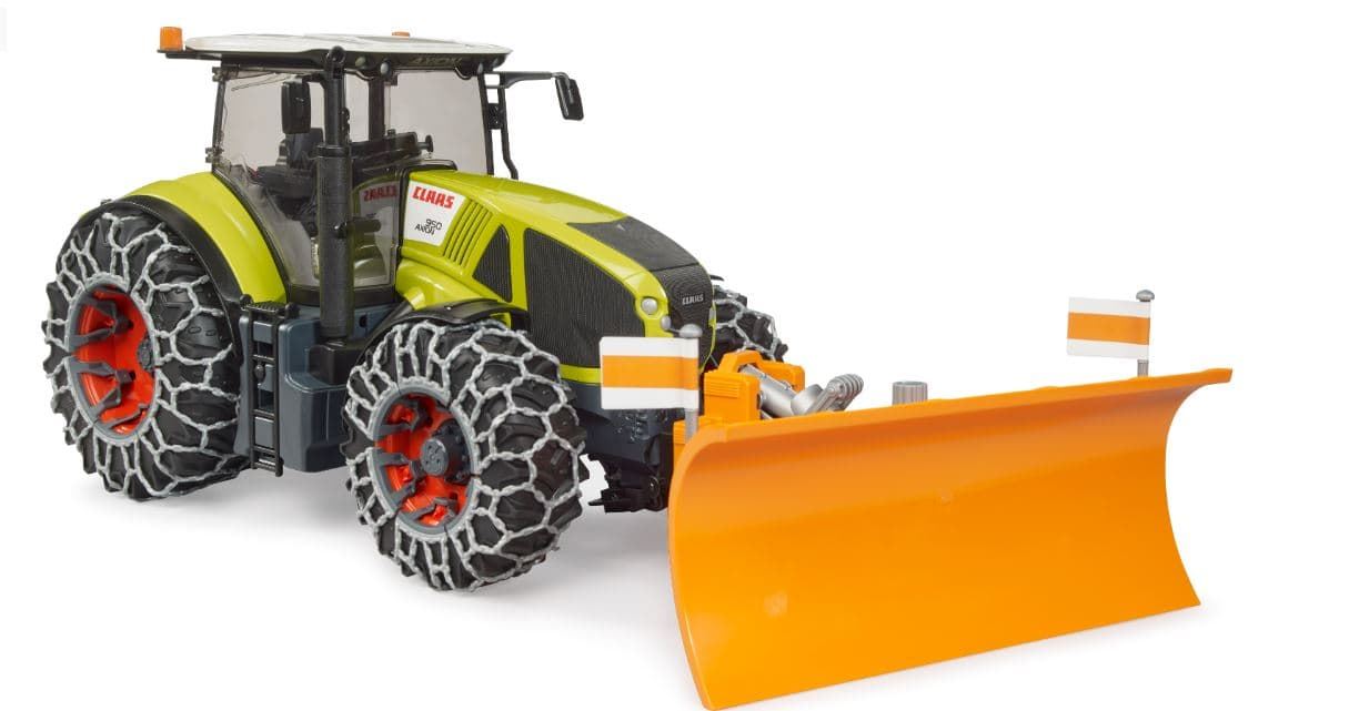 Claas Axion 950 con cadenas de nieve y pala quitanieves BRUDER 03018 - Imagen 2