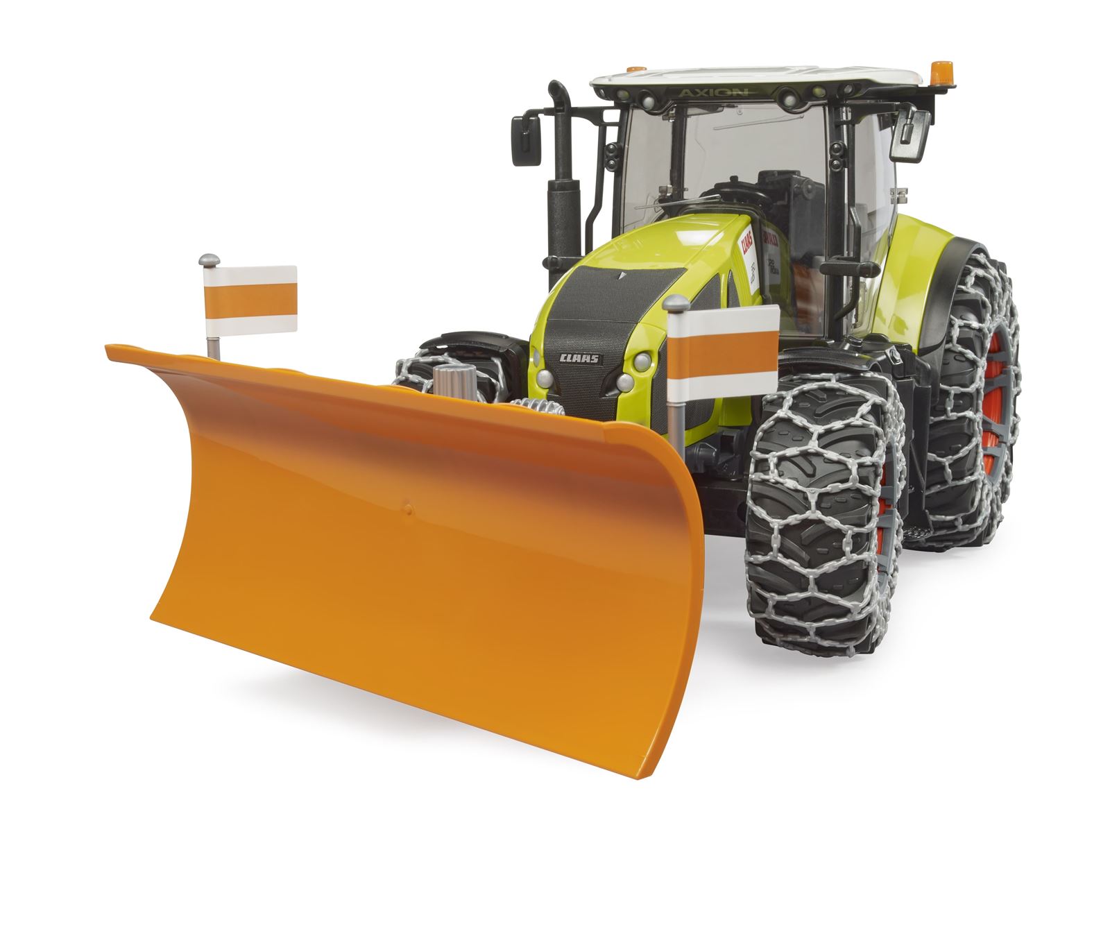 Claas Axion 950 con cadenas de nieve y pala quitanieves BRUDER 03018 - Imagen 4