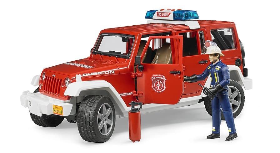 Coche De Bomberos JEEP WRANGLER + Accesorios De Juguete.- Escala 1:16 BRUDER 02528 - Imagen 1