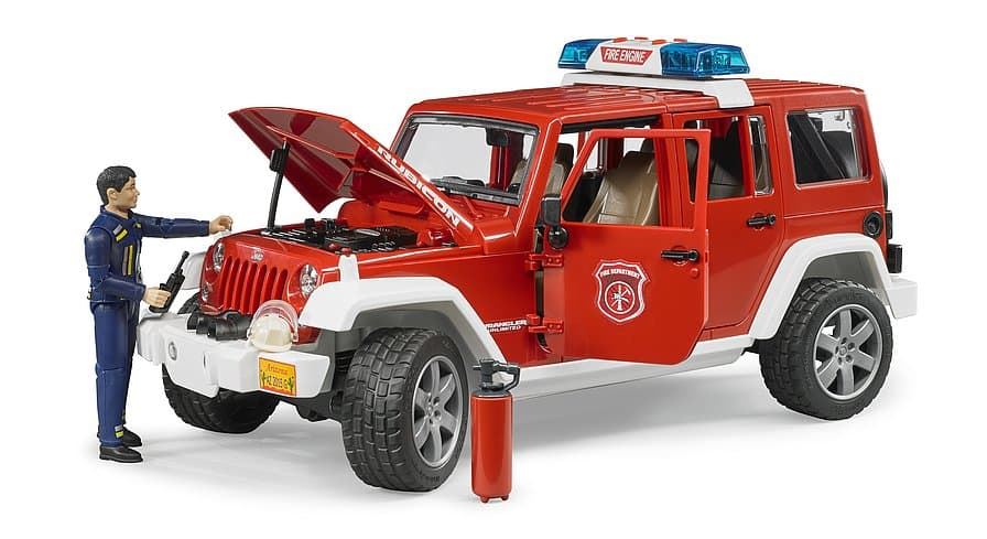 Coche De Bomberos JEEP WRANGLER + Accesorios De Juguete.- Escala 1:16 BRUDER 02528 - Imagen 2