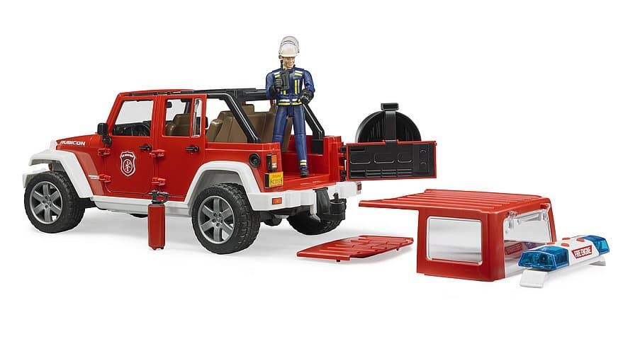 Coche De Bomberos JEEP WRANGLER + Accesorios De Juguete.- Escala 1:16 BRUDER 02528 - Imagen 4