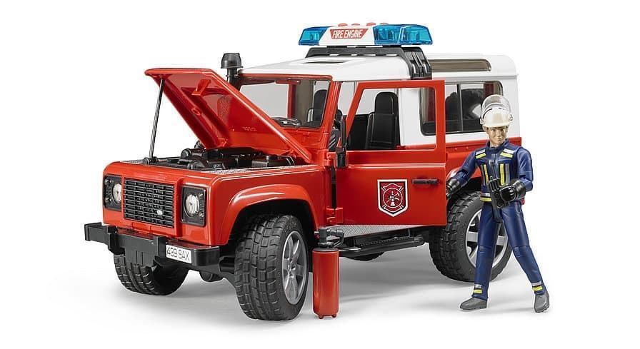 Coche De Juguete De Bomberos LAND ROVER DEFENDER.- Escala 1:16 BRUDER 02596 - Imagen 1