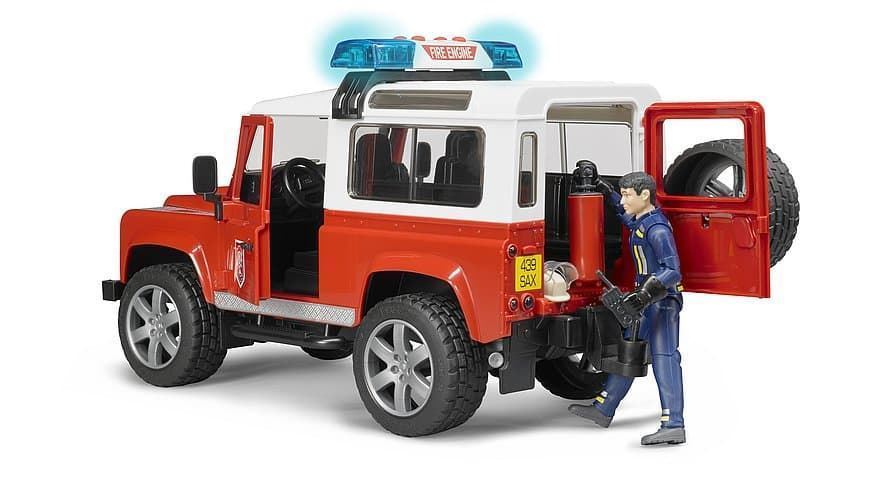 Coche De Juguete De Bomberos LAND ROVER DEFENDER.- Escala 1:16 BRUDER 02596 - Imagen 2