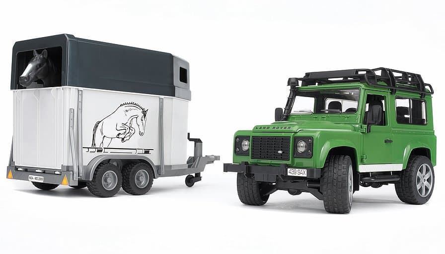 Coche De Juguete LAND ROVER DEFENDER + Remolque + Caballo- Escala 1:16 BRUDER 02592 - Imagen 2