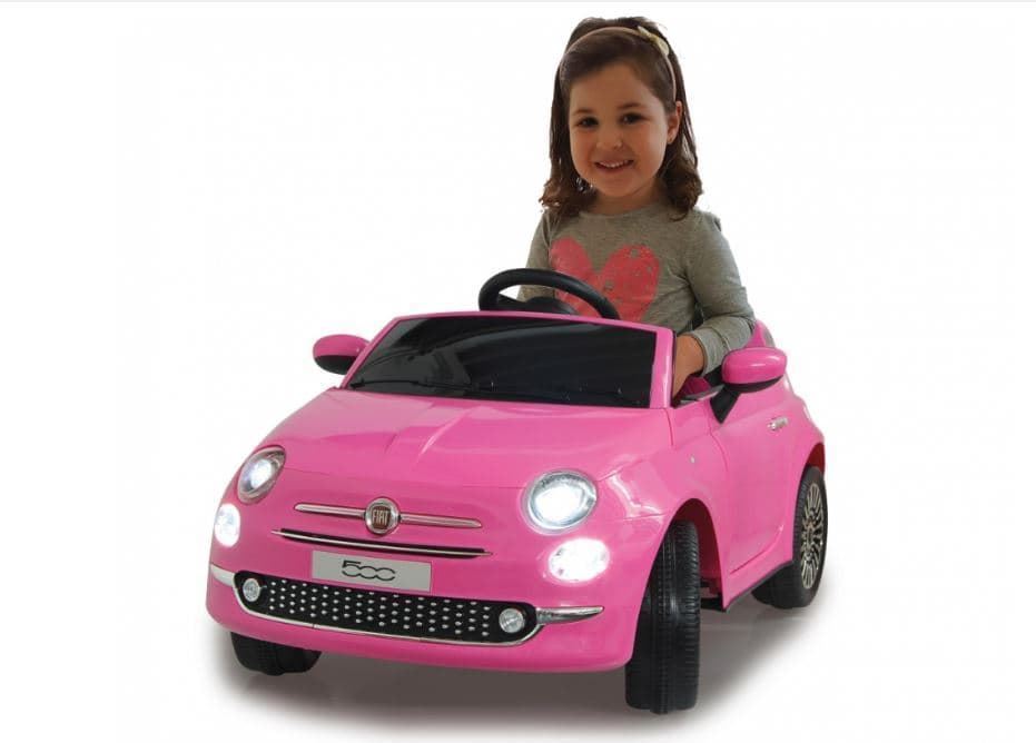 Coche Fiat 500 A Batería 12V De Juguete Rosa 460443 - Imagen 1