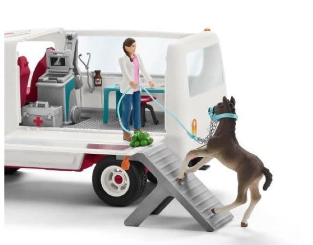 Coche Veterinario Con Potro De Juguete Schleich 42370 - Imagen 3