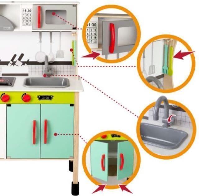 Cocina madera juguete con luz y sonido Woomax - Imagen 4