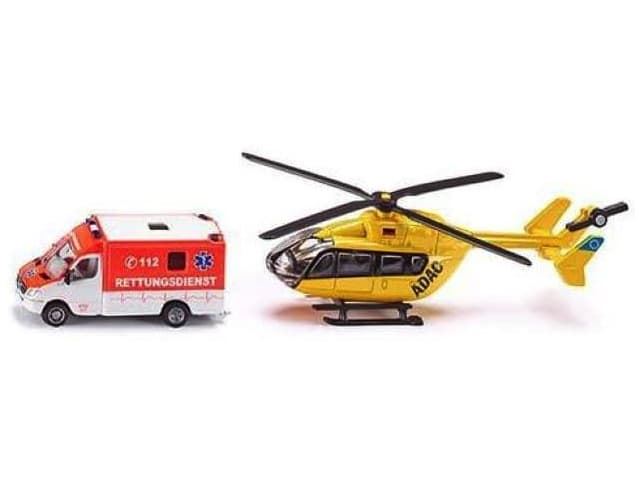 Conjunto de salvamento Ambulancia + helicóptero SIKU 1850 - Imagen 1
