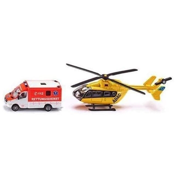 Conjunto de salvamento Ambulancia + helicóptero SIKU 1850 - Imagen 1
