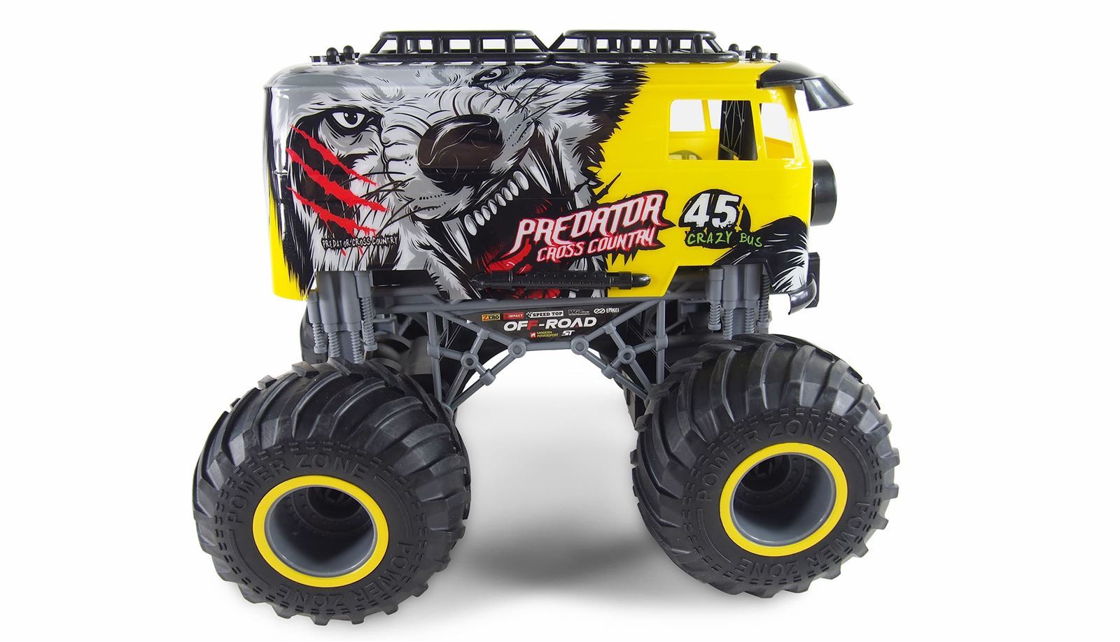 CRAZY BUS MONSTER TRUCK 1:16 RTR AMARILLO - Imagen 1