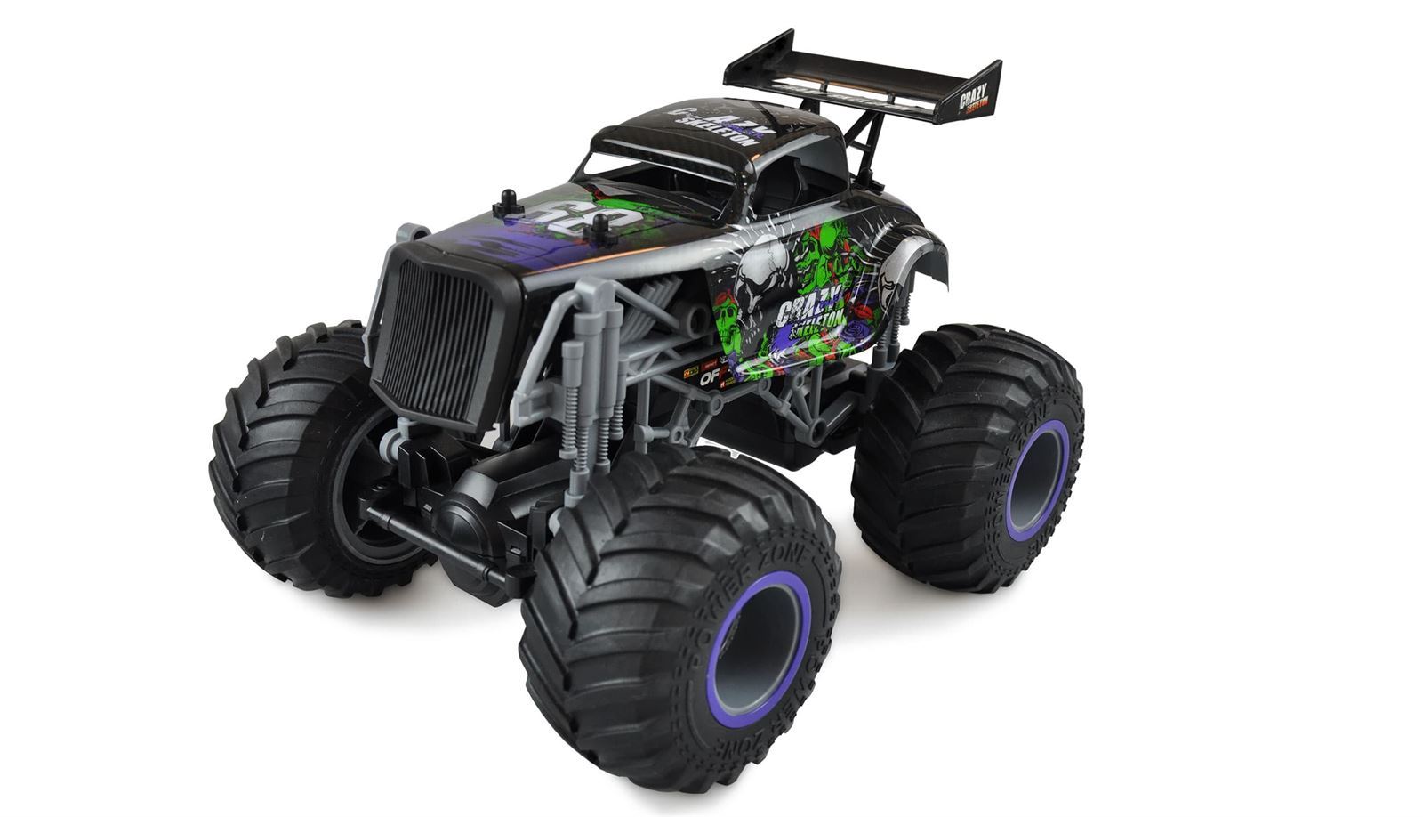 CRAZY HOT ROD MONSTER TRUCK 1:16 RTR NEGRO - Imagen 1