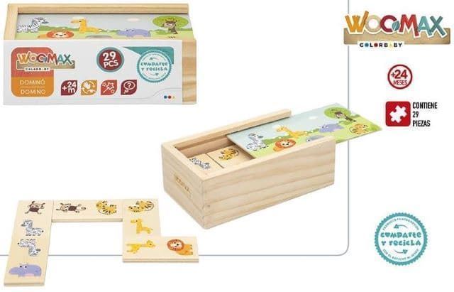 DOMINO INFANTIL MADERA 28 PIEZAS ANIMALES FRUTAS MADERA mayoristas  distribuidores GERIMPORT