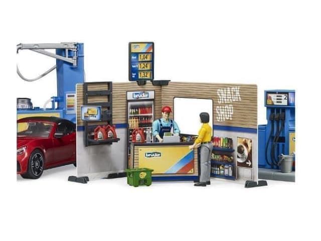 Gasolinera de juguete con coche y lavadero Bruder 62111 - Imagen 2