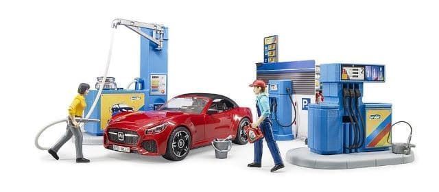 Gasolinera de juguete con coche y lavadero Bruder 62111 - Imagen 4