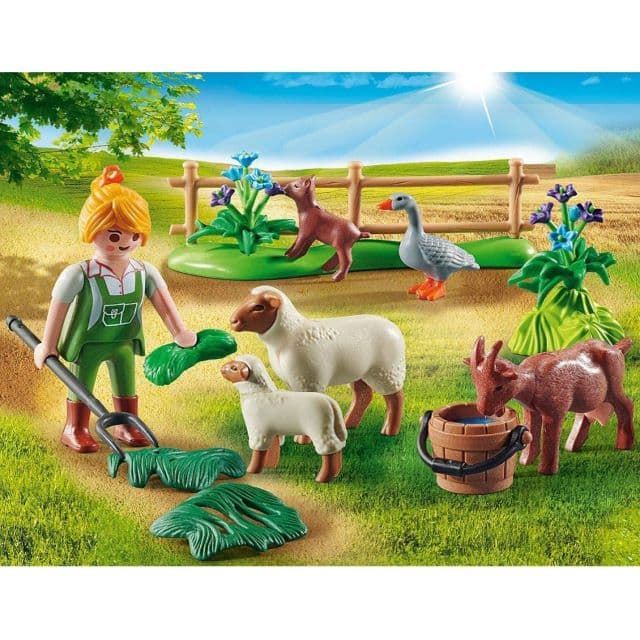 Granjera de juguete con animales playmobil 70608 - Imagen 3