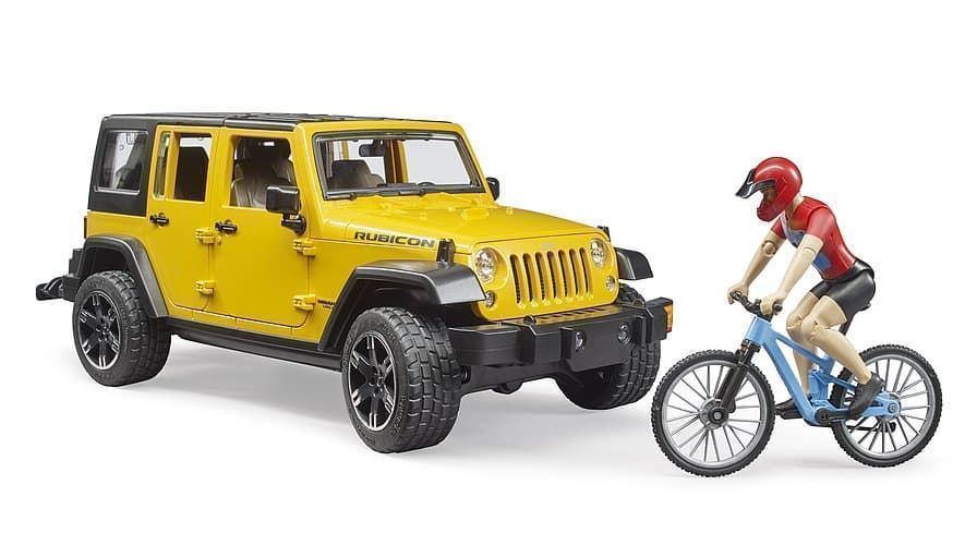 Jeep Amarillo Con Cliclista BRUDER 02543 - Imagen 1