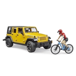 Jeep Amarillo Con Cliclista BRUDER 02543 - Imagen 1