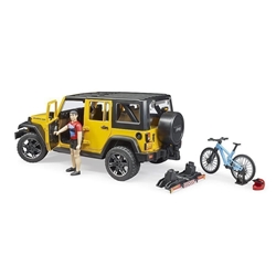 Jeep Amarillo Con Cliclista BRUDER 02543 - Imagen 2