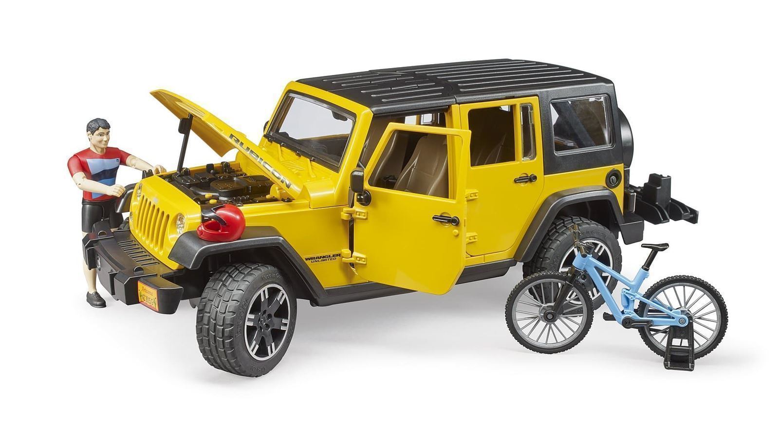 Jeep Amarillo Con Cliclista BRUDER 02543 - Imagen 3