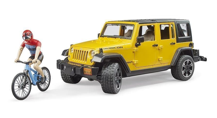 Jeep Amarillo Con Cliclista BRUDER 02543 - Imagen 4