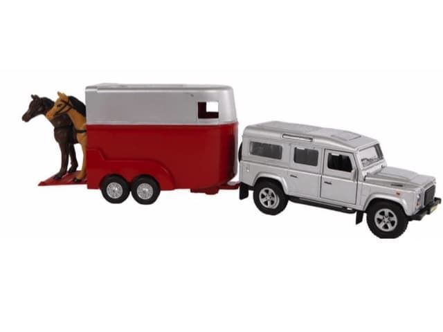 Land Rover Defender Con Remolque + Caballos De Juguete Kids Globe 521712 - Imagen 1