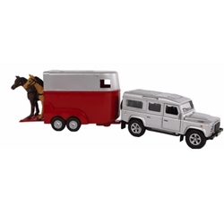 Land Rover Defender Con Remolque + Caballos De Juguete Kids Globe 521712 - Imagen 1