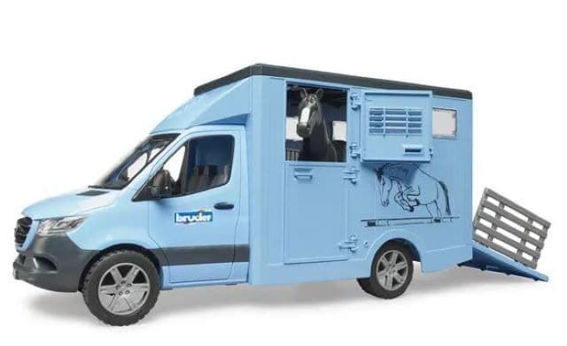 MB Sprinter para transportar animales con caballo de juguete Bruder 02674 - Imagen 1