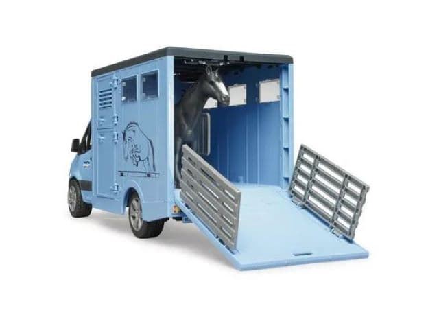 MB Sprinter para transportar animales con caballo de juguete Bruder 02674 - Imagen 2